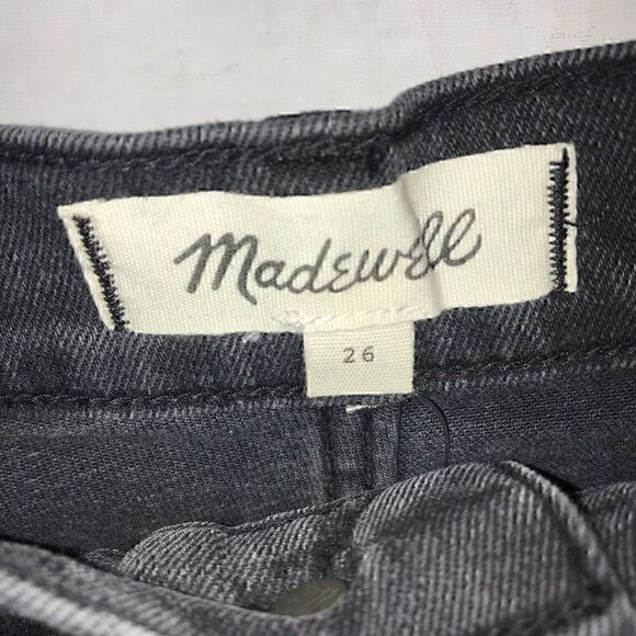 NEW Madewell High-Rise Denim Shorts in Black Frost: Button-Front Edition Size 26 - Picture 9 of 12